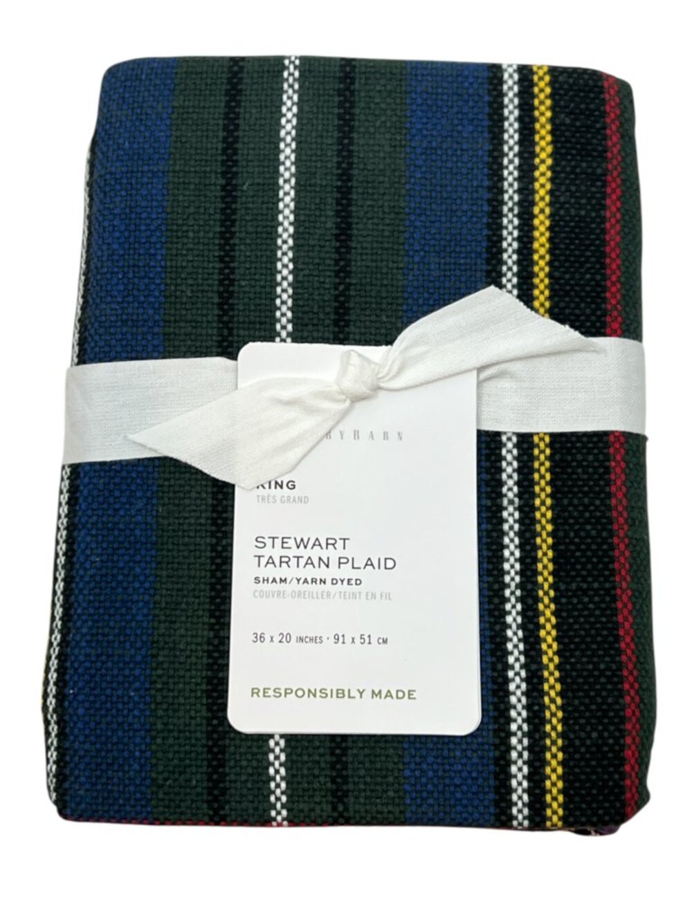 Pottery Barn Stewart Tartan Plaid King Sham New